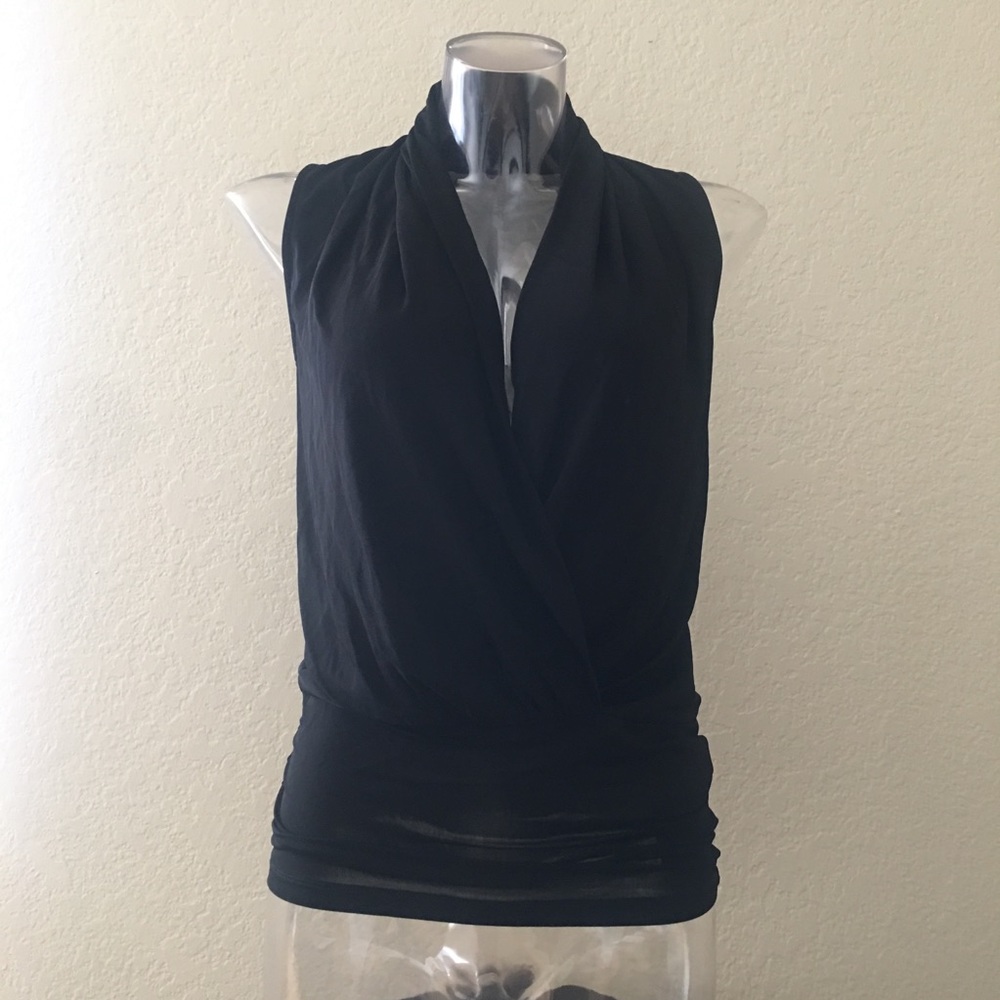 Black Guess by Marciano Blouse with Deep Neckline
